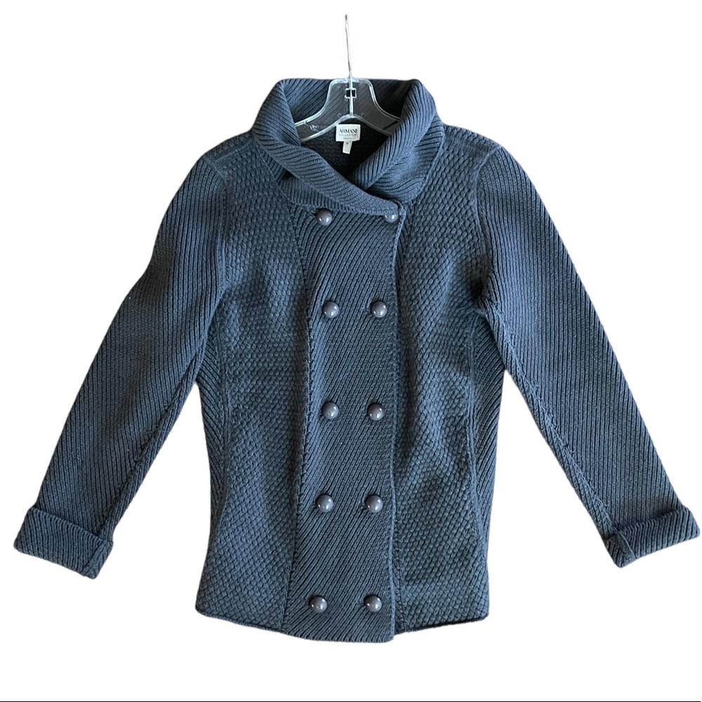 ARMANI COLLEZIONI chunky knit cardigan sweater sz 10
